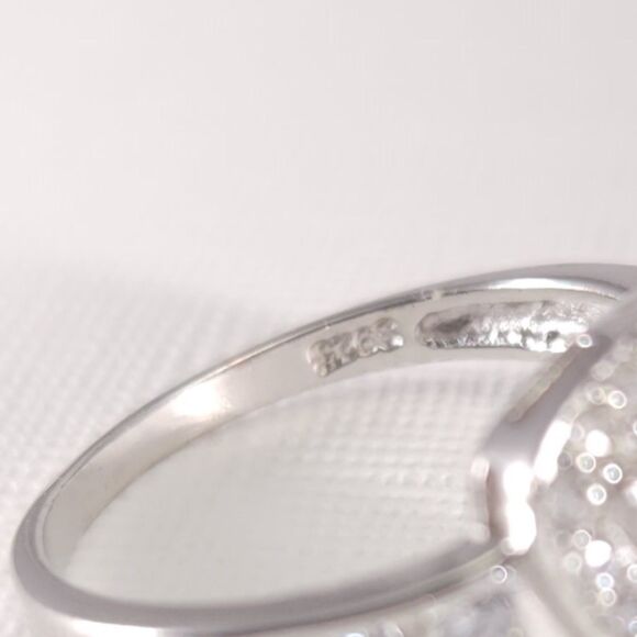 Garnet Trillion Ring with CZ SIZE 7-1/2 - Picture 5 of 11